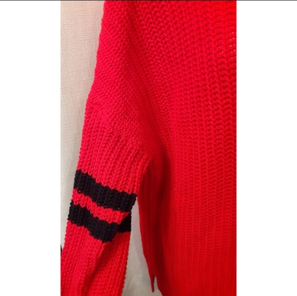PINK VS Boyfriend Crewneck Sweater Red "Lettermen"w/ Blk details rare/htf 😍🔥💎 - Picture 3 of 11